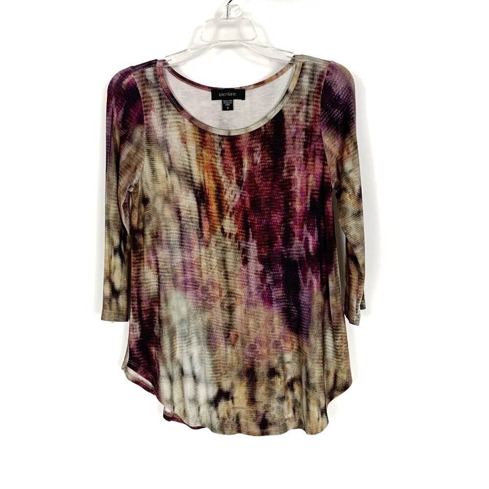 Karen Kane Burgundy Beige Black Top - S